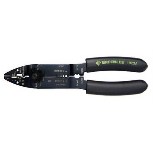 Greenlee® 1923A Wire Stripper, 18 to 8/10 to 22 AWG, Double Dipped Ergonomic Grip