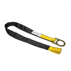 Guardian® 10715 Concrete Anchor Strap with Loop and D-Ring End Protective Sheath, 4 ft L, Galvanized Steel/Polyester, Black/Yellow