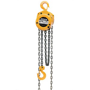 Harrington® CF050-10-SL Hand Chain Hoist, 1-13/16 in Hook Opening, 10,000 lb Load, 10 ft Lift, 24-1/2 in Minimum Hook, Yellow