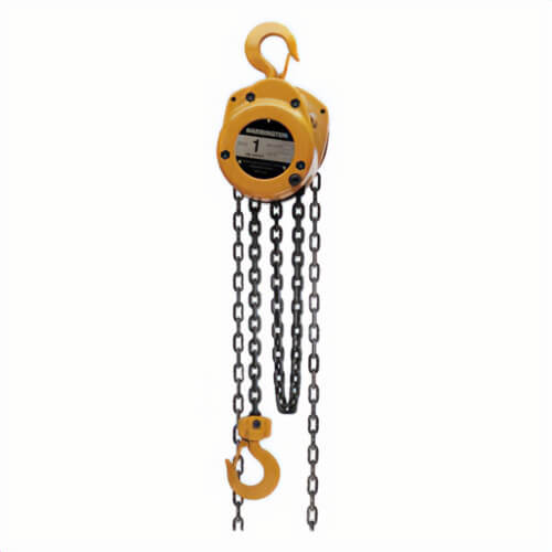 Harrington® CF010-20 CF Series Portable Hand Chain Hoist, 1 ton Load, 20 ft Lifting Height, 14.6 in Between Hooks, 1.1 in Hook Opening