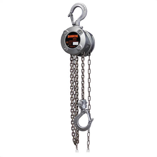 Harrington® CX005-20 Mini Hand Chain Hoist, 0.5 ton Load, 20 ft Lifting Height, 10.2 in Between Hooks, 1 in Hook Opening, 42 lb Rated