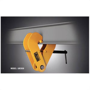 Harrington® UBC030 Universal Beam Clamp, 3 ton Load, 19-3/4 in, Steel, Bowma Nut Locking