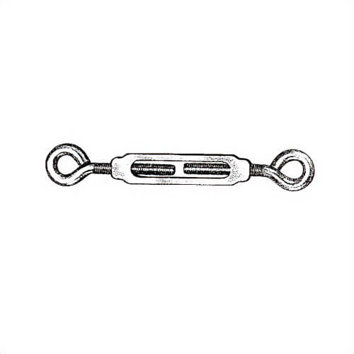 Hindley 11374 Turnbuckle, Eye-Eye, 3/8 in Thread dia, 3 in Take Up, 7.75 in Closed Length, Aluminum, Zinc Chromate