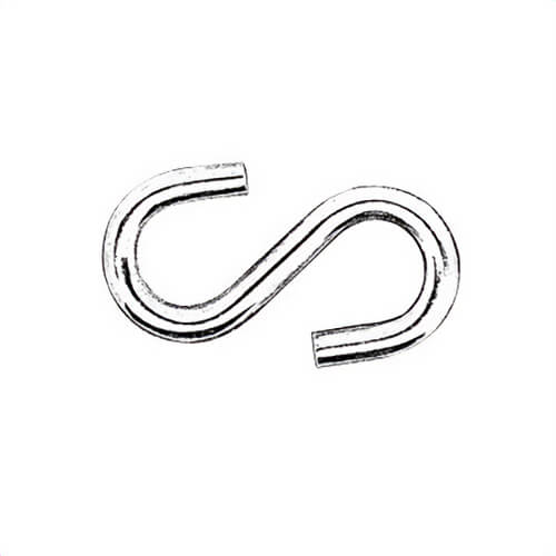 Hindley 11721 Heavy Open S-Hook, 2-1/4 in, Zinc Chromate Plated, 2-1/4 in L