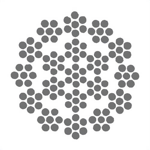 HSI® 5/16 in, Rotation-Resistant Wire Rope, 19x7, EIPS, Right Regular Lay, IWRC, Bright, Import, Per Foot