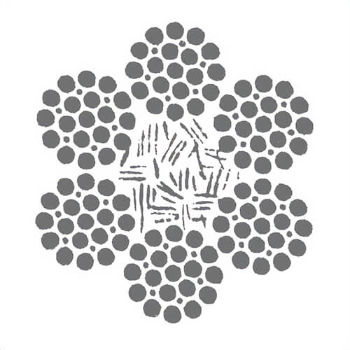 HSI® 7/16 in, Wire Rope, 6x25, Filler Wire, EIPS, Right Regular Lay, Fiber Core, Bright, Import, Per Foot