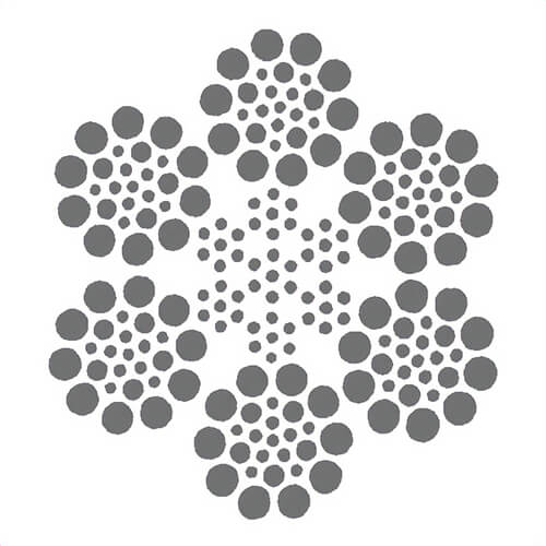 HSI® 3/4 in, Super Swaged Wire Rope, 6x26, Right Regular Lay, IWRC, Import, Per Foot