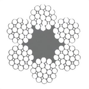 HSI® 5/16 in, Wire Rope, 6x31, Warrington Seale, EIPS, Right Regular Lay, Fiber Core, Drawn Galvanized, Import, Per Foot
