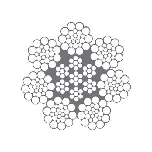 HSI® 1 in, Wire Rope, 7x25, EIPS, Right Regular Lay, Plastic Cushion, Per Foot