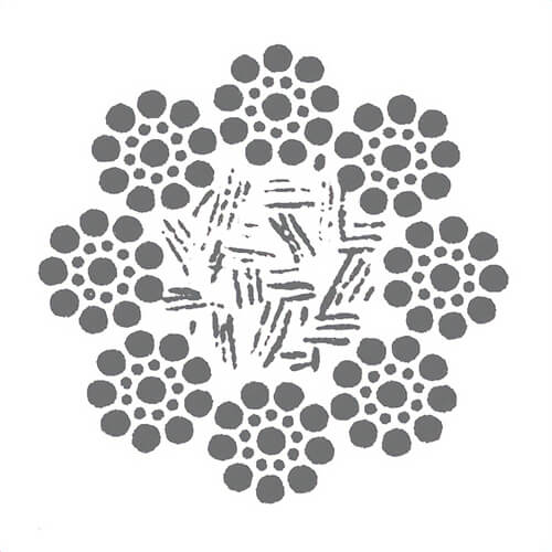HSI® 5/8 in, Rotation-Resistant Wire Rope, 8x19, Seale, Right Regular Lay, Fiber Core, Import, Per Foot