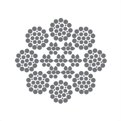 HSI® 5/16 in, Rotation-Resistant Wire Rope, 8x25, Filler Wire, Right Regular Lay, IWRC, Import, Per Foot