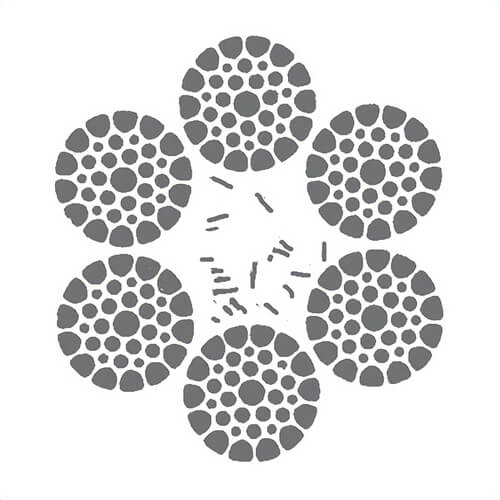 HSI® 3/4 in Compact 6 Wire Rope, 6x31, Made in USA, Per Foot