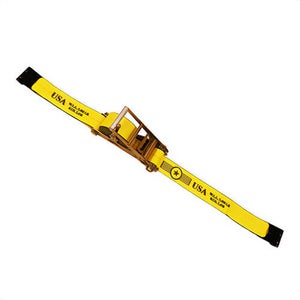 Nylon Self Contained Ratchet Strap and Binder, 2 in x 27 ft, Flat Hook Ends, 3,333 lb WLL
