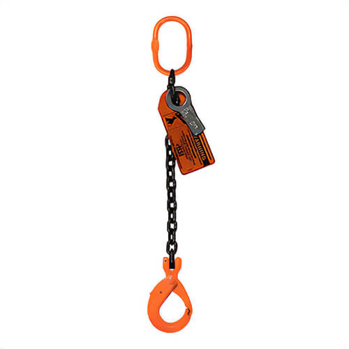 HSI® Single Leg Chain Sling, 7/8 in dia, 16 ft Length, CM® Oblong Link to Latchlok® Hook Ends, 42,700 lb Working Load Limit