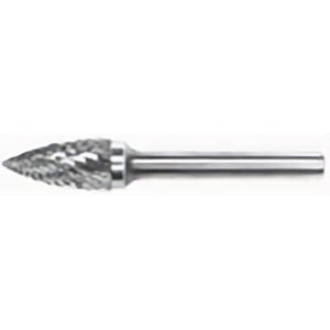 HTC® SG-3 Double Cut 3/8 x 3/4 Pointed Tree Shape Solid Carbide Burr