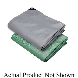 Hygrade MTGB-1216 Super Heavy Duty Tarp with Grommets, 10 mil Thick, 12 ft L x 16 ft W Cut, Black/Green, Polyethylene