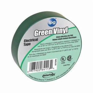 ipg® 85827 General Purpose Medium-Grade Electrical Tape, 60 ft L x 3/4 in W, 7 mil Thick, Vinyl, Rubber Adhesive, Green