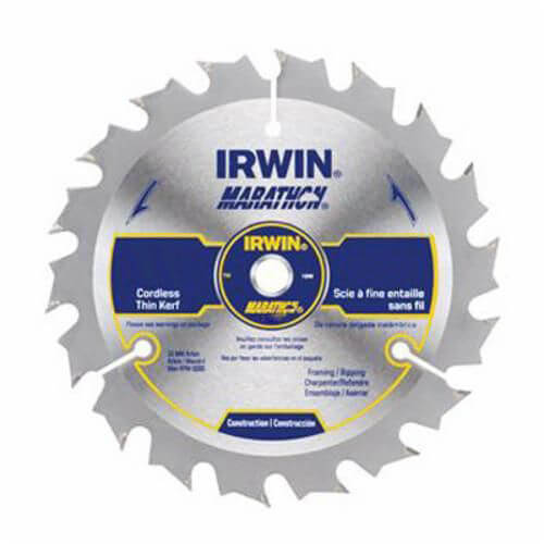 Irwin® Marathon® 14011 Cordless Circular Saw Blade, 5-1/2 in dia x 0.063 in Thick, 10 mm Arbor, 24 Teeth