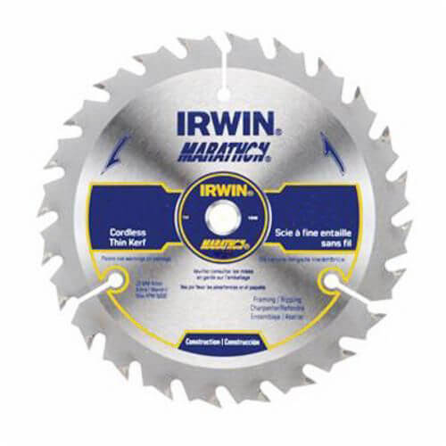 Irwin® Marathon® 14017 Cordless Circular Saw Blade, 5-3/8 in dia x 0.039 in Thick, 10 mm Arbor, 24 Teeth