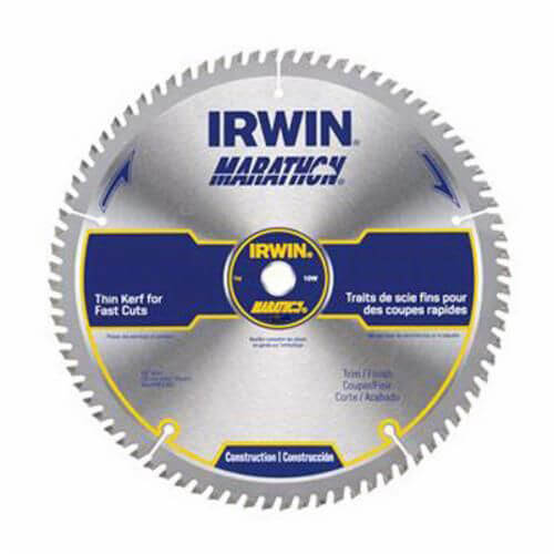 Irwin® Marathon® 14076 Circular Saw Blade, 10 in dia x 0.062 in Thick, 5/8 in Arbor, 80 Teeth
