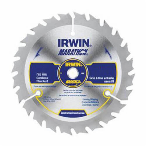Irwin® Marathon® 14029 Cordless Circular Saw Blade, 6-1/2 in dia x 0.039 in Thick, 5/8 in Arbor, 24 Teeth