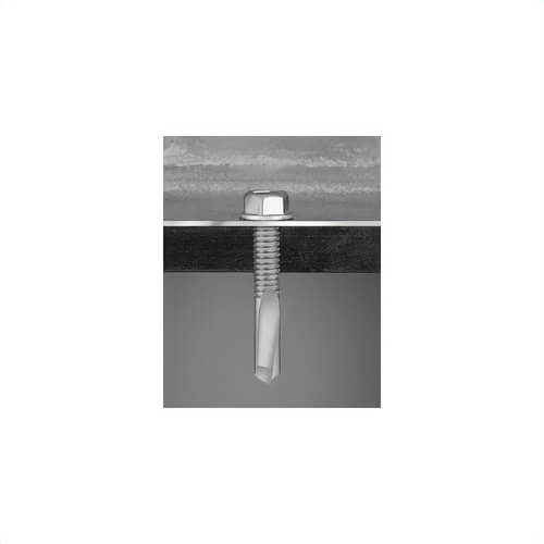 ITW Teks® 1092000 Self-Drilling Screw with Spex™ Wings, #12-24, 2-1/4 in OAL, Flat Head, Phillips® Drive, Carbon Steel, Gray Spex™