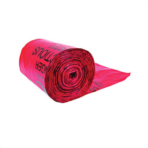 Justrite® 05901 Biohazard Bag, 15G, 100CT, Red