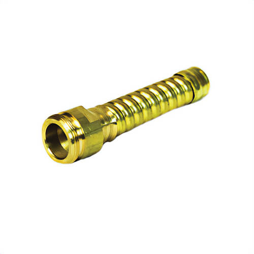 Justrite® 08932 Flexible Hose Extension, 0.819 in OD x 3.25 in L, For Use with 08902, 08910 and 08955 Safety Drum Faucets, Brass, Brass