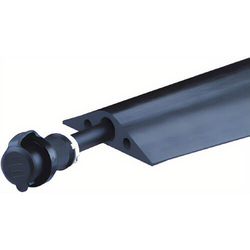 Justrite® RFD7-5 Single Channel Rubber Duct Cable Protector, 1 in, 5 ft L