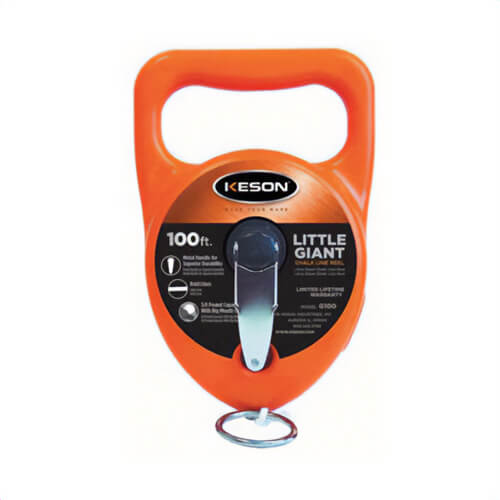 Keson® G100 Giant Chalk Line Reel, 100 ft L, 12 oz Chalk, Big Mouth Door, 1x1 Rewind Retraction