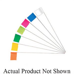 Keson® STK21W Surveyor Stake Flag, 2-1/2 in H x 3-1/2 in W, White