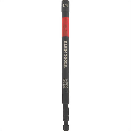 Klein® 14PNDC Magnetic Color-Coded Power Nut Setter, 1/4 in, Red, Steel Alloy