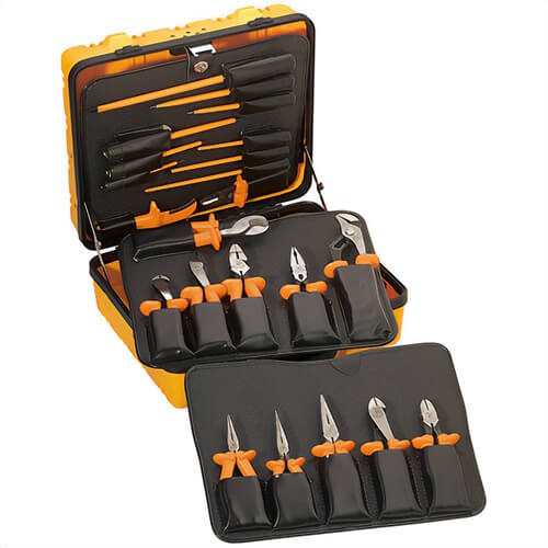 Klein® 33527 Tool Kit, General Purpose Dual Insulated, 22 pc, Insulated: Yes, Plastic, Orange, 15-3/8 in L x 18-7/8 in W x 8-1/4 in H