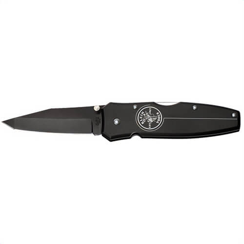 Klein® 44052BLK 1-Blade Pocket Knife, Stainless Steel Tanto Blade, 2.563 in L Blade, Lock Back Opening