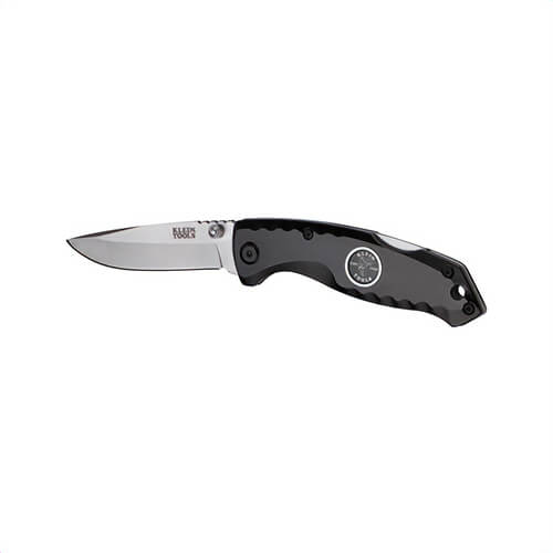 Klein® 44142 1-Blade Compact Pocket Knife, 440A Stainless Steel Drop Point Blade, 2-7/8 in L Blade, Dual Thumb Stud/Lock Back Opening