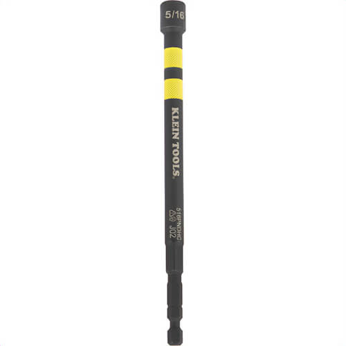 Klein® 516PNDHC Hollow Magnetic Color-Coded Power Nut Driver, 5/16 in, Yellow, Steel Alloy