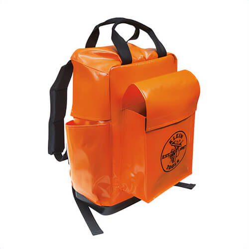Klein® 5185ORA Lineman's Tool Bag Backpack, Orange, 18 in