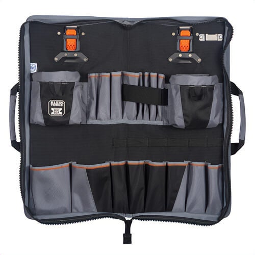 Klein® 54813MB MODbox™ Utility Cart Tool Apron with 18 Pockets, for use with MODbox™ Utility Carts, 1680d Polyester, Black/Gray