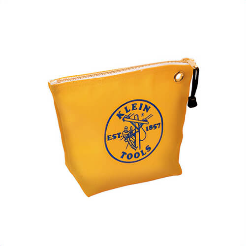 Klein® 5539YEL Zipper Bag, Consumable, 10 in L x 3-1/2 in W x 8 in H Outside, Canvas, Yellow, 1 Compartment