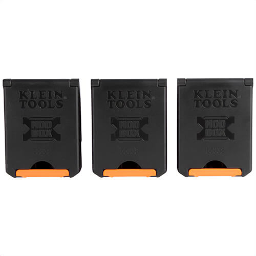 Klein® 55838MB MODbox™ Accessory Tool Belt Pouch Clips, Plastic, 3 pk