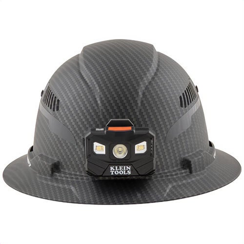 Klein® 60347 Karbn™ Full Brim Premium Vented Hard Hat, Size 6-1/2 in Fits Mini Hat, Size 8 in Fits Max Hat, ABS/Polycarbonate