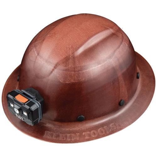 Klein® 60447 Hard Hat, Konstruct Series, Full-Brim, Class G, Rechargeable Headlamp, 350°F max Working Temperature