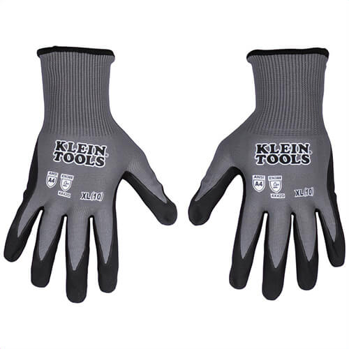 Klein® 60590 Knit Dipped Gloves, Cut Level A4, Touchscreen, 2 Pair, X-Large