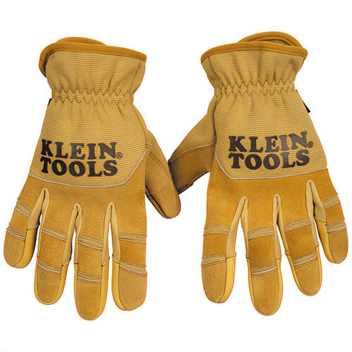 Klein® 60608 Leather All Purpose Gloves, Spandex, 0.63 in thick, Large