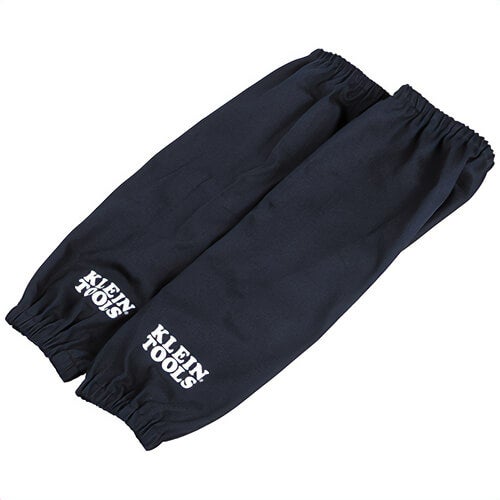 Klein® 60845 Flame-Resistant Cotton Welding Sleeves, 100% FR Cotton, Black, White, One Size