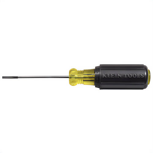 Klein® 612-4 Terminal Block Screwdriver, Non-Magnetic, Steel, Round Shank, 1/8 in Cabinet