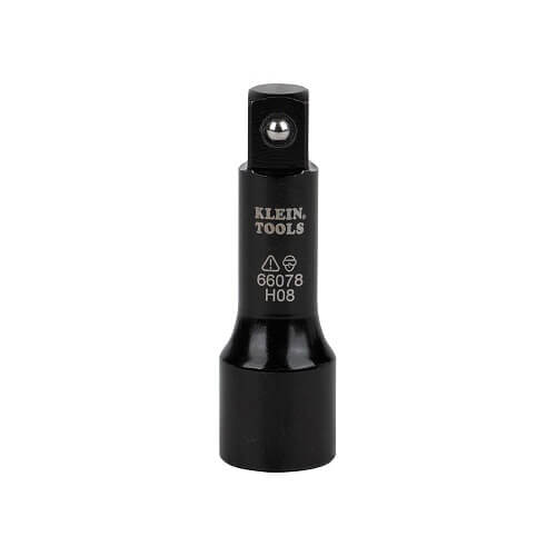 Klein® 66078 Flip Impact Socket Adapter, 4140 Steel, Large, 3.125 L x 0.625 H x 0.625 W in