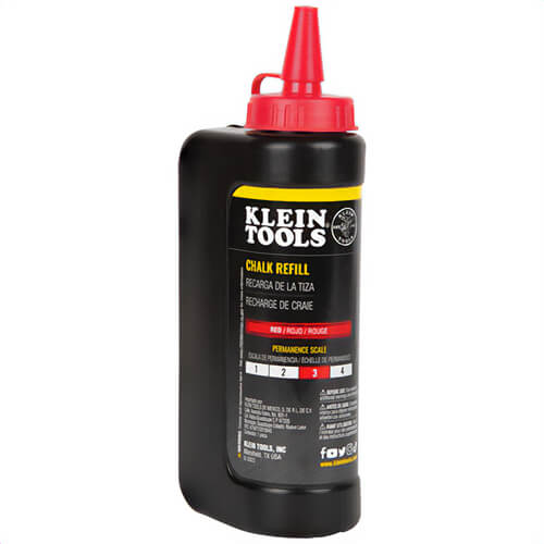 Klein® CHLK14R Semi-Permanent Chalk Refill, Red, 14 oz