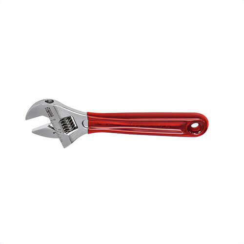 Klein® D507-6 Extra Capacity Non-Insulated Adjustable Wrench, 15/16 in, Polished Chrome, 6-1/2 in OAL, Forged Alloy Steel Body, Forged Alloy Steel