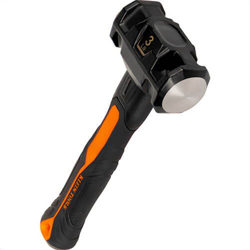 Klein® H80693 Dual-Faced Fiberglass Handle Hammer, Dual-Faced, Black/Orange, 3 lb